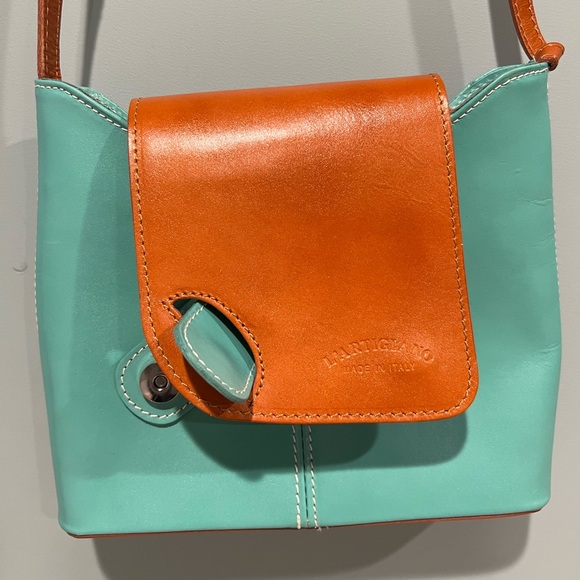 L’Artigiano Blue Leather Crossbody Bag - Picture 2 of 15